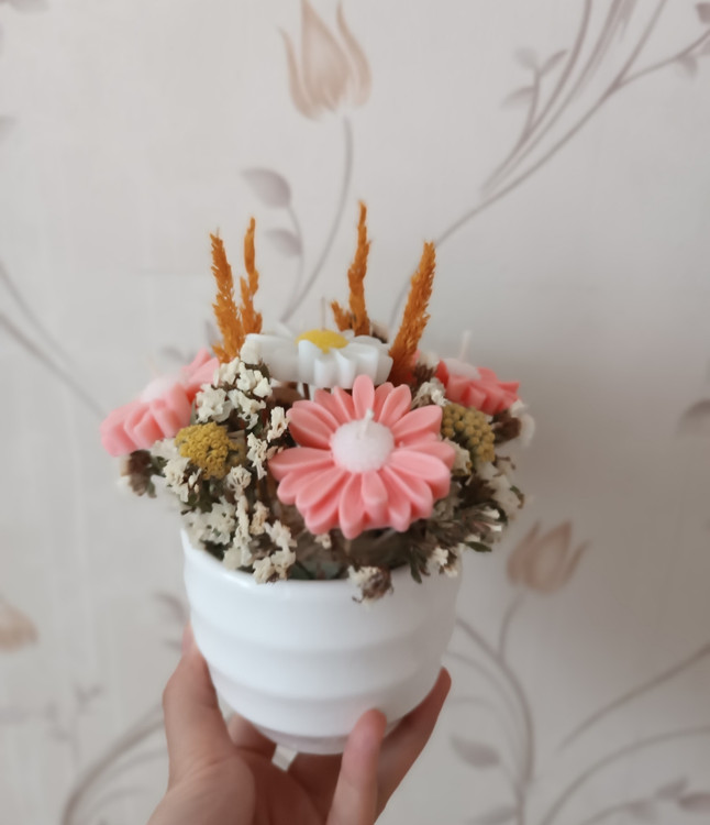 گلدان شمع بابونه