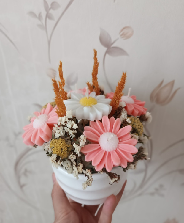 گلدان شمع بابونه